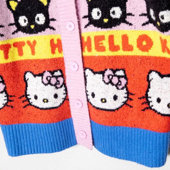 Forever 21 Women’s Hello Kitty Sweater Multicolor Kawaii Print Kidcore Size 1XL - Picture 5 of 6